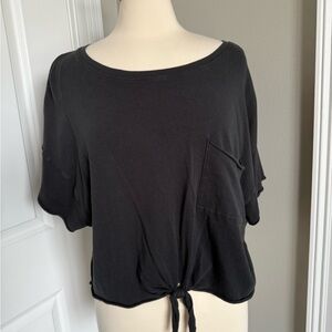 Black Women's Top with Front Tie